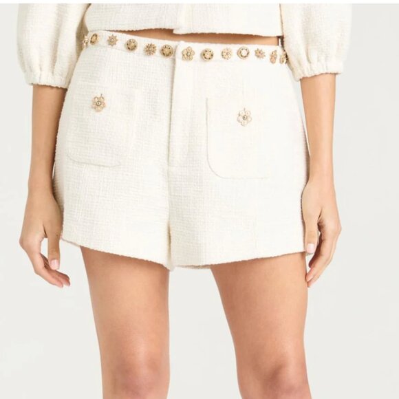 NWT Cinq a Sept Ansey Jacket & Short Set - Gardenia Ivory Tweed Cocktail Party - Picture 5 of 7